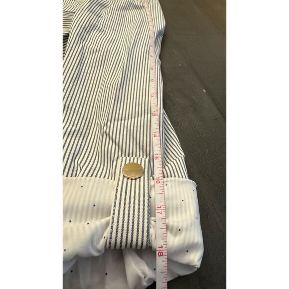 Chico's Fully Lined Snap Striped Jacket - Sz 2 (12/14) - Picture 11 of 15